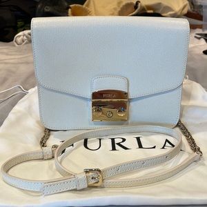 Furla pebbled leather crossbody purse
